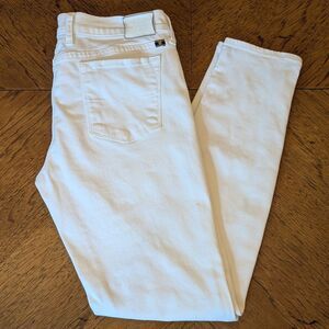 Lucky Brand White Denim Skinny Jeans Size 8/29 Stretch Denim Ankle Pants
